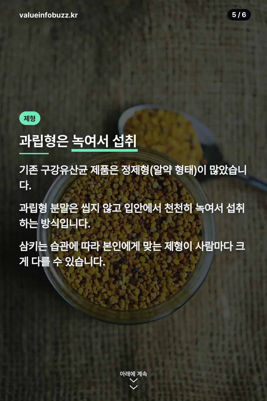 과립형 제형 설명