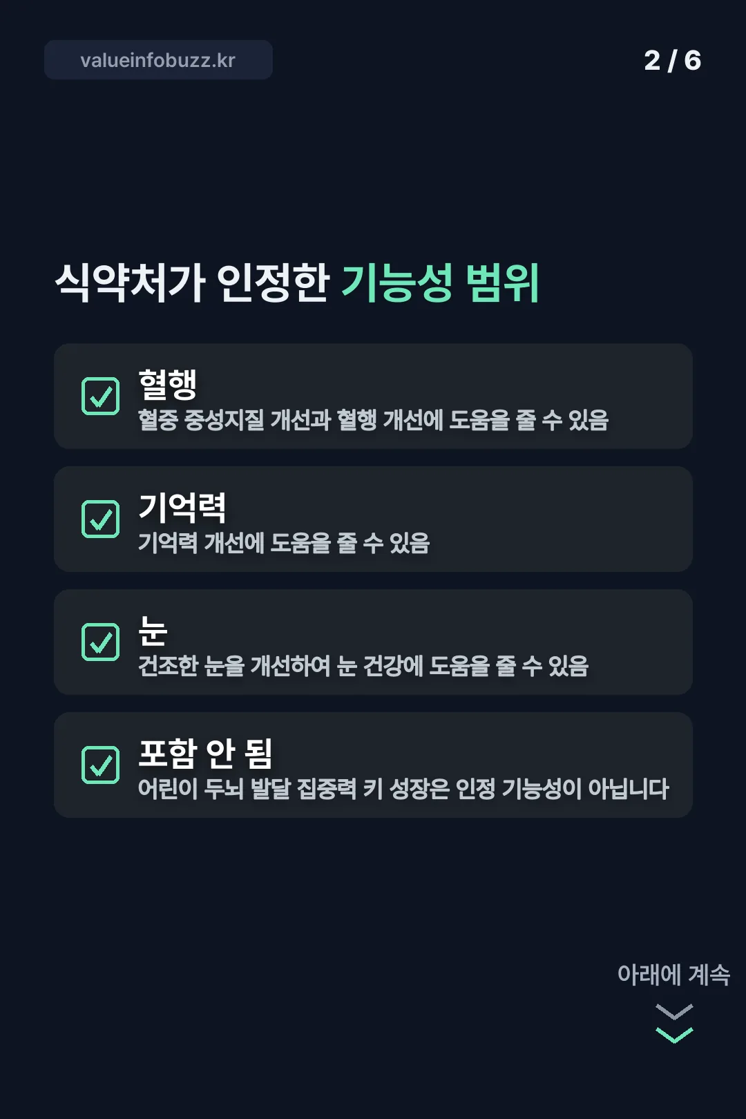 인정된 기능성 범위
