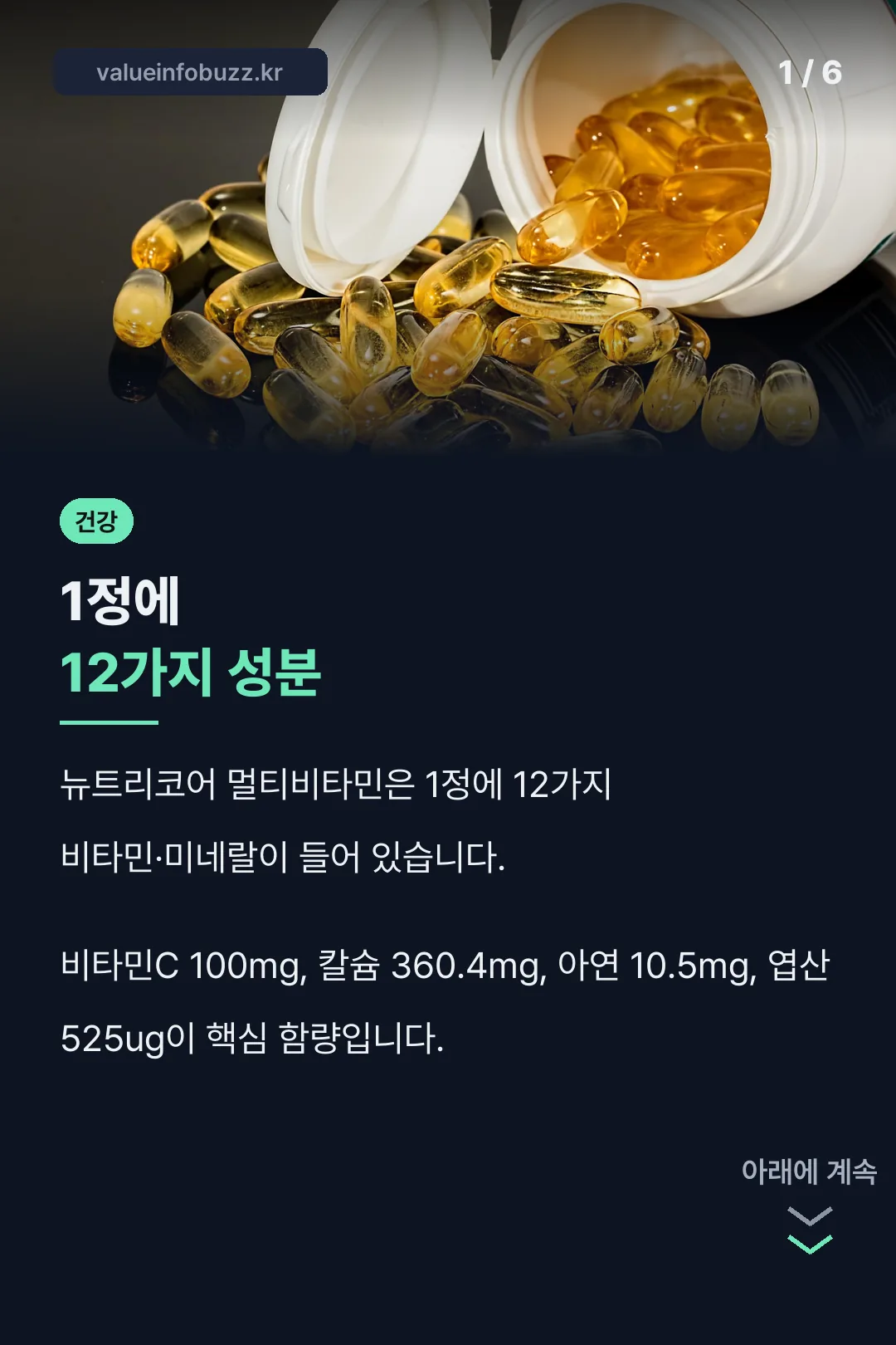1정에 12가지 성분