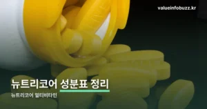 뉴트리코어 멀티비타민 성분표 — 12가지 함량 정리