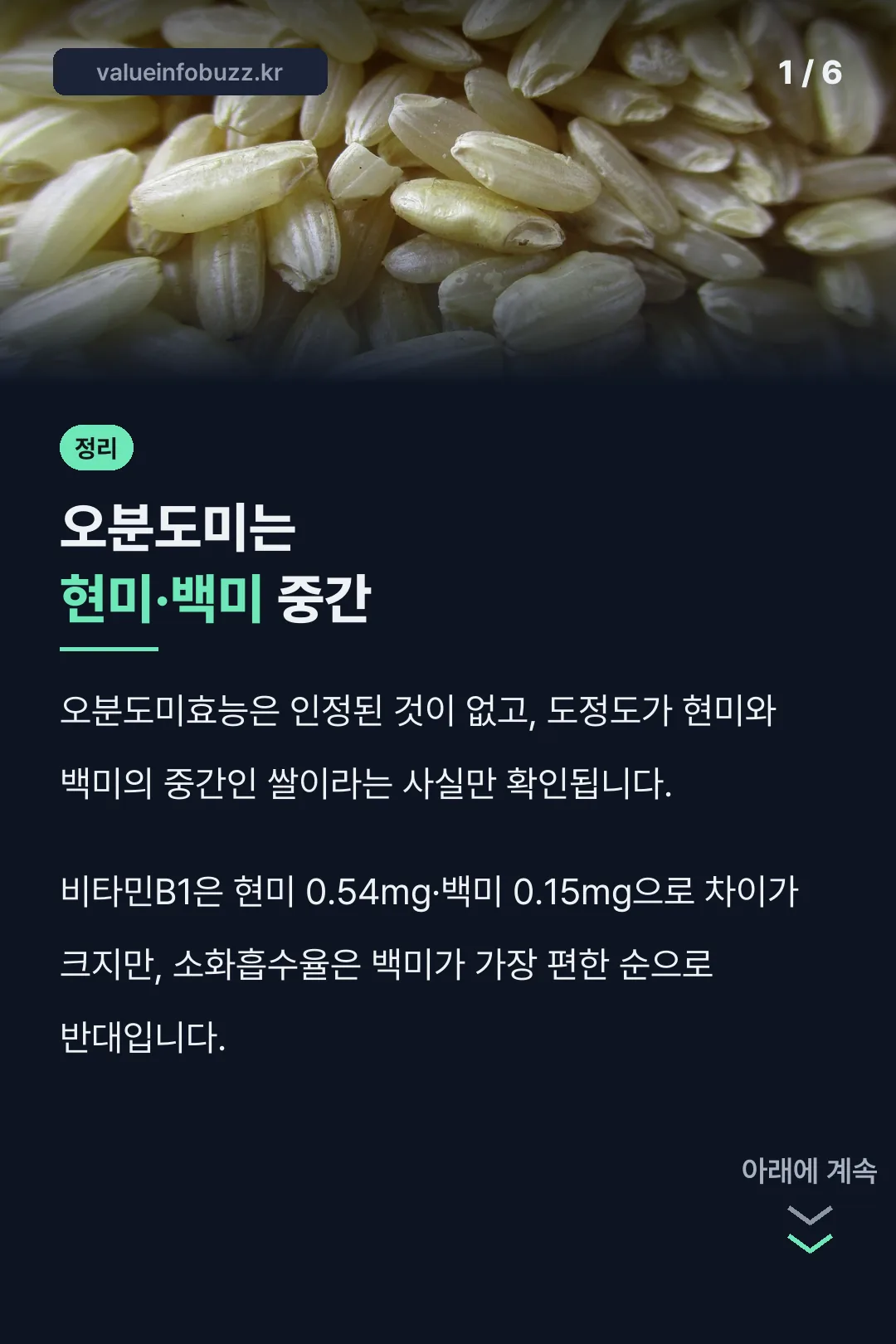 오분도미는 현미·백미 중간