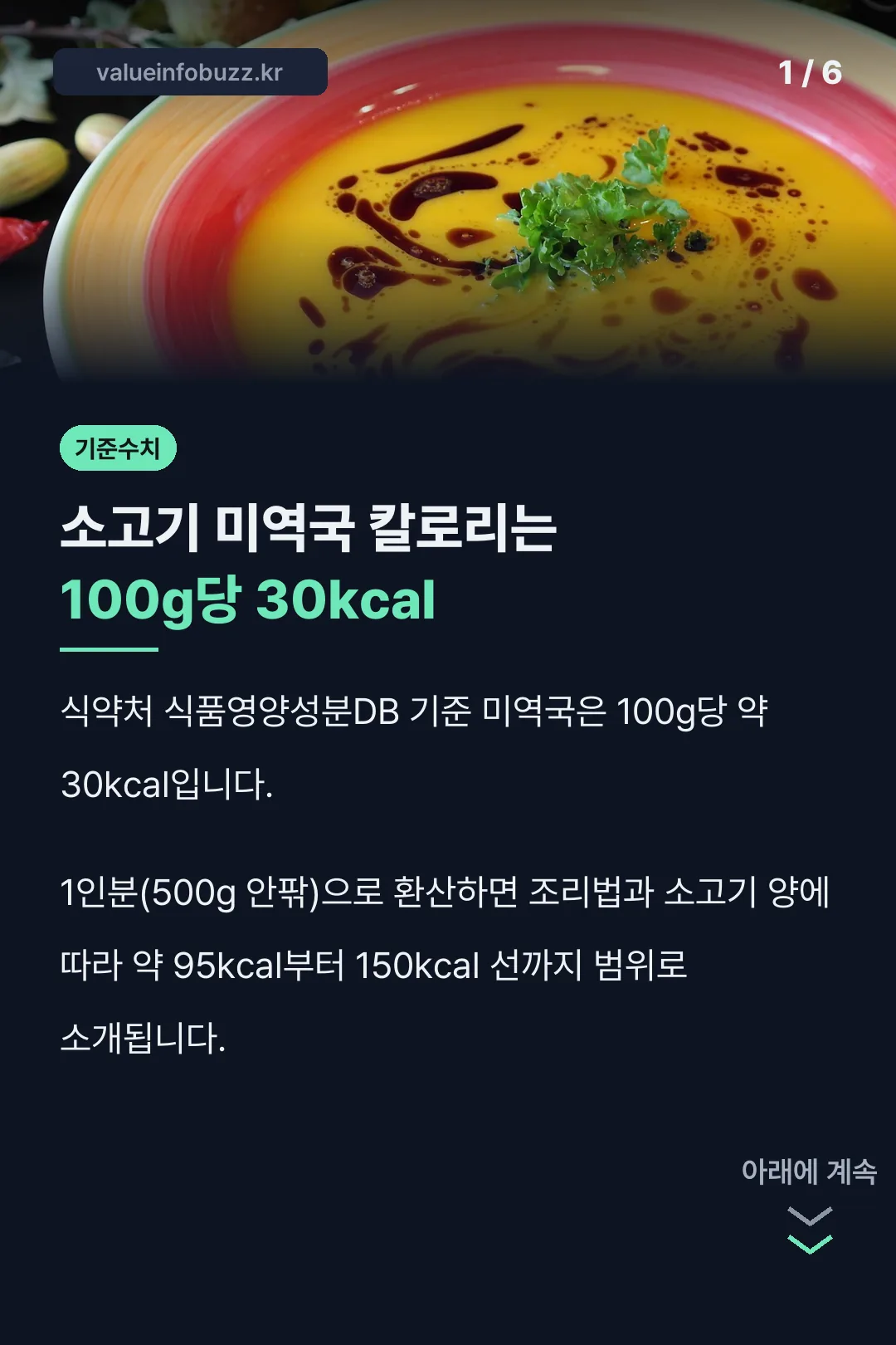 소고기 미역국 칼로리 기준 수치