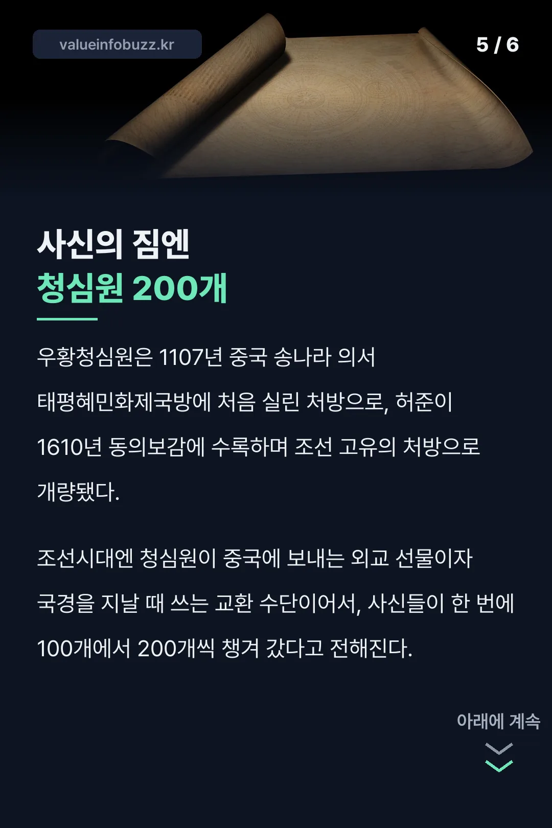 사신이 챙겨 간 청심원 200개